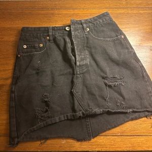 Black jean skirt